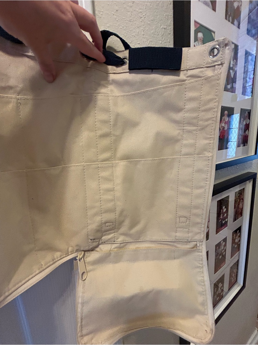 The Original Nantucket Diddy Bag Canvas Tote Bag in Cream with Navy Straps - Picture 11 of 11